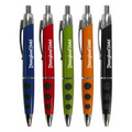 Union Printed "Dots" Colored Clicker Pen w/ Black Dot Grip